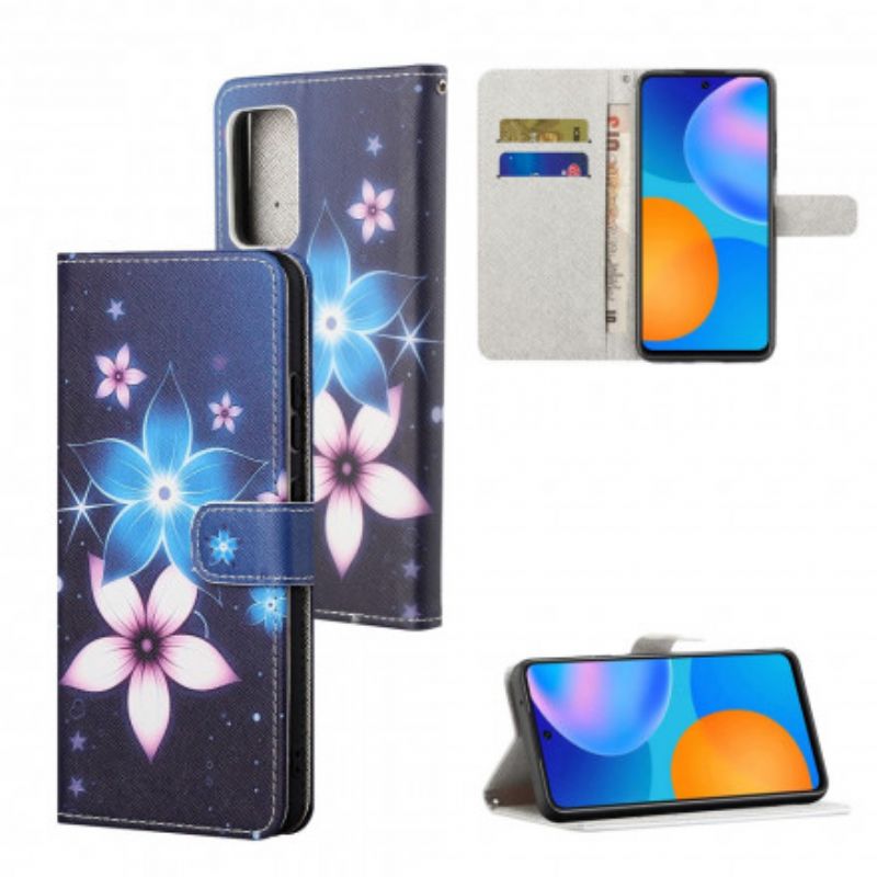 Kožené Puzdro Samsung Galaxy A32 Kvety Lunárneho Popruhu