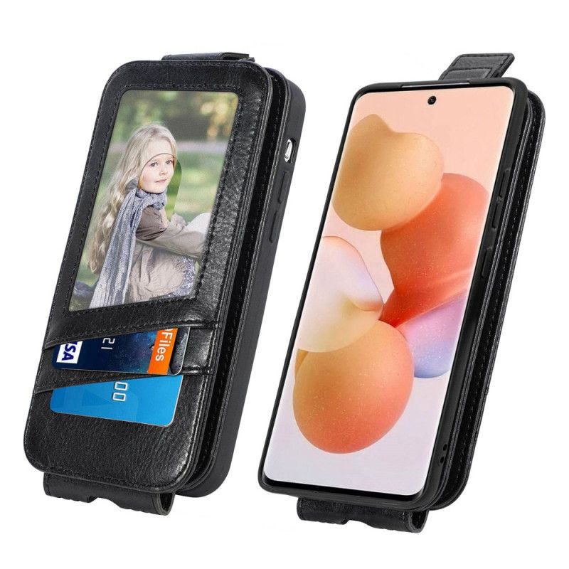 Flipové Puzdro Xiaomi 12 Lite Peňaženkový Kožené Puzdro Vertikálne Preklopenie S Peňaženkou
