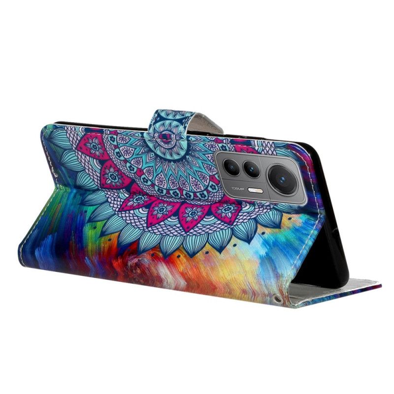 Kožené Puzdro Xiaomi 12 Lite Farebná Strappy Mandala