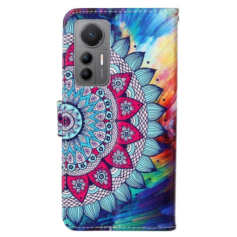 Kožené Puzdro Xiaomi 12 Lite Farebná Strappy Mandala