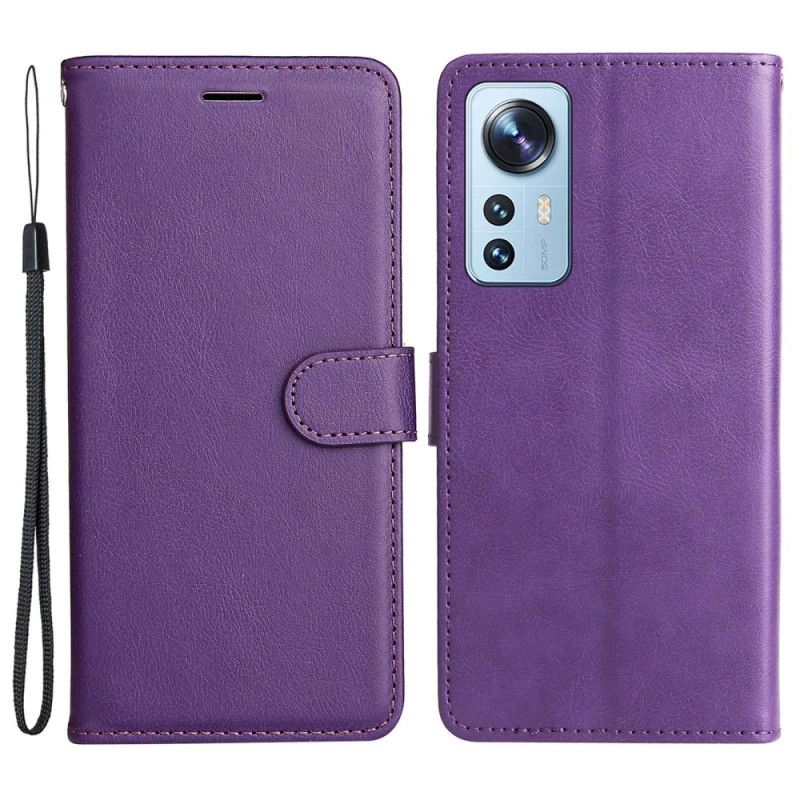 Kožené Puzdro Xiaomi 12 Lite Obyčajné S Popruhom