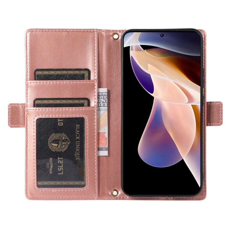Kožené Puzdro Xiaomi 12 Lite Peňaženkový Odnímateľná Peňaženka A Šnúrka