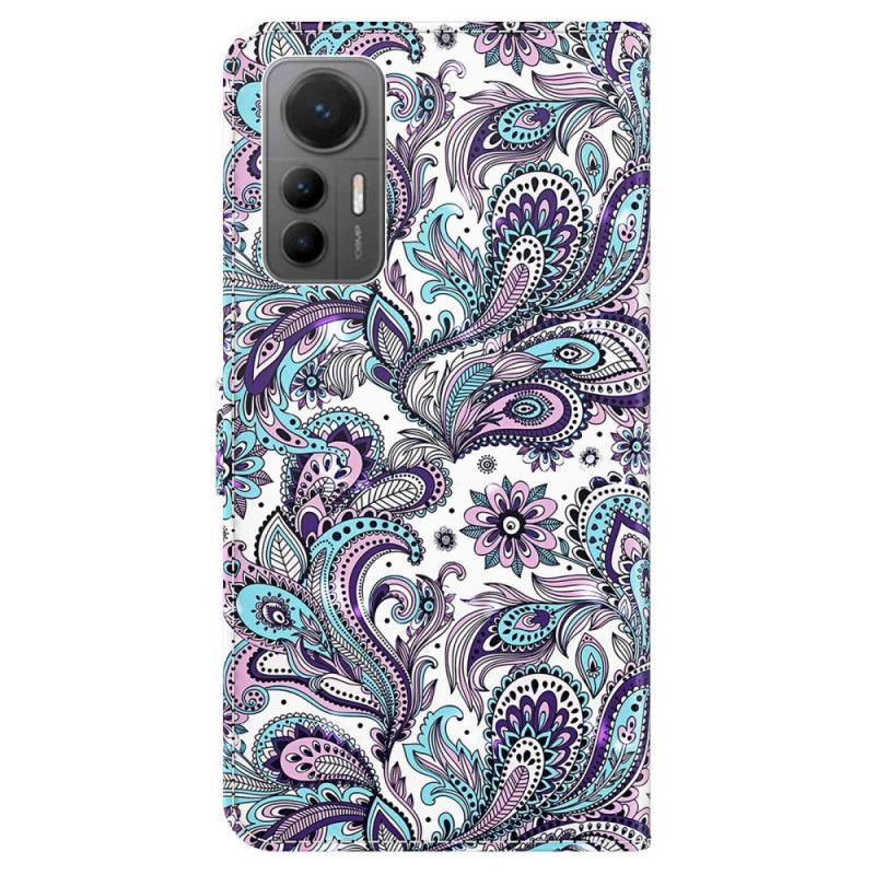 Kožené Puzdro Xiaomi 12 Lite Strappy Paisley Vzor
