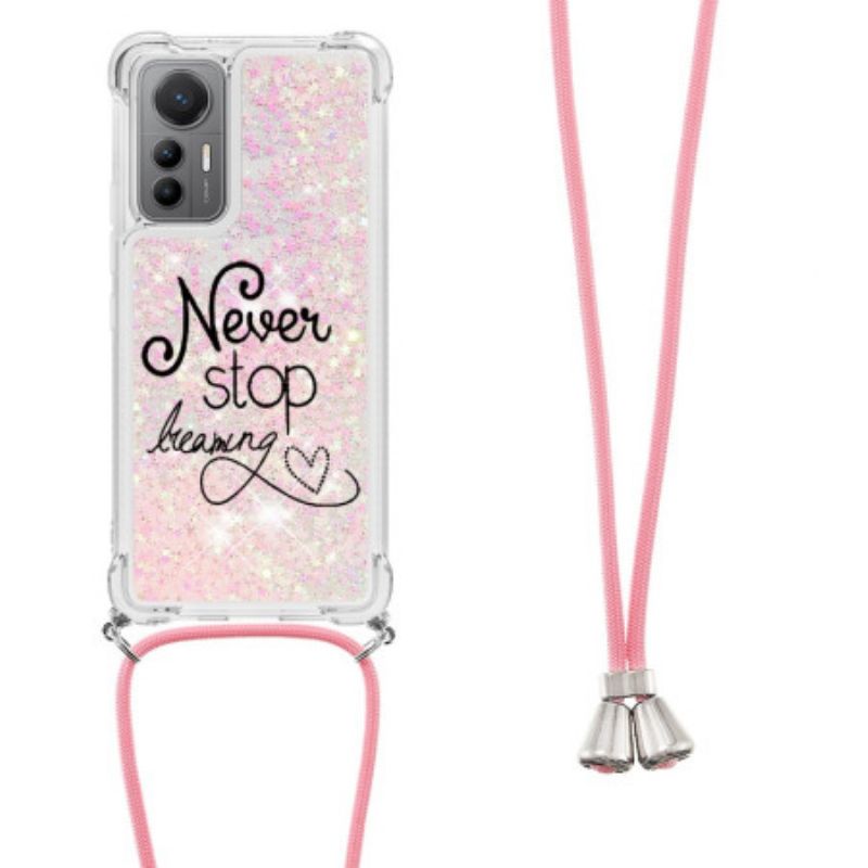 Kryt Xiaomi 12 Lite Never Stop Glitter Drawstring