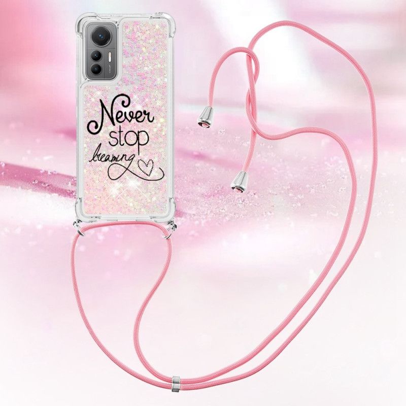 Kryt Xiaomi 12 Lite Never Stop Glitter Drawstring