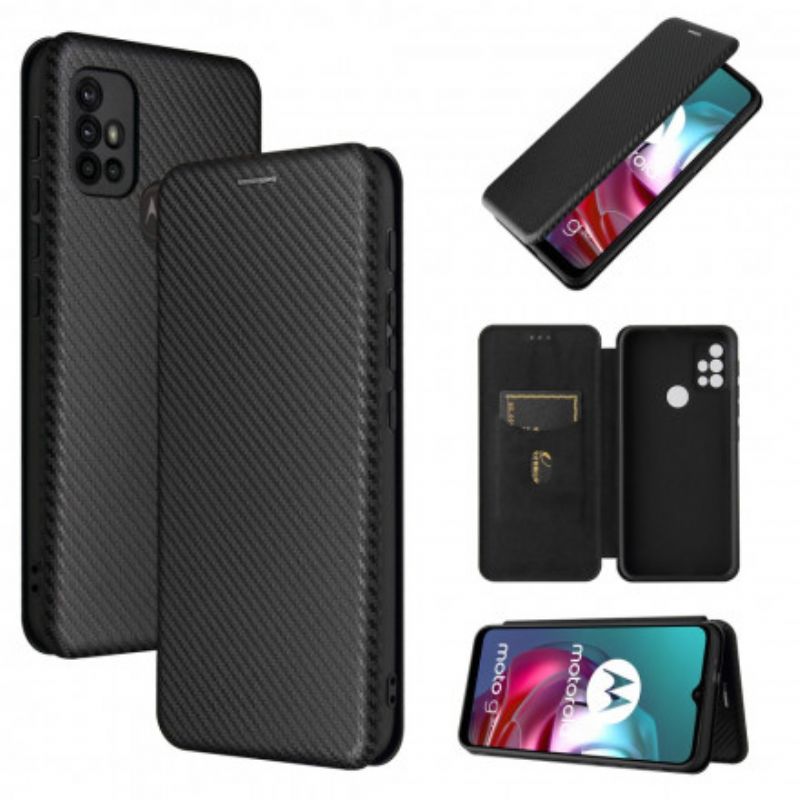 Flipové Puzdro Moto G30 / G10 Kožené Puzdro Farebný Uhlíkový Silikón