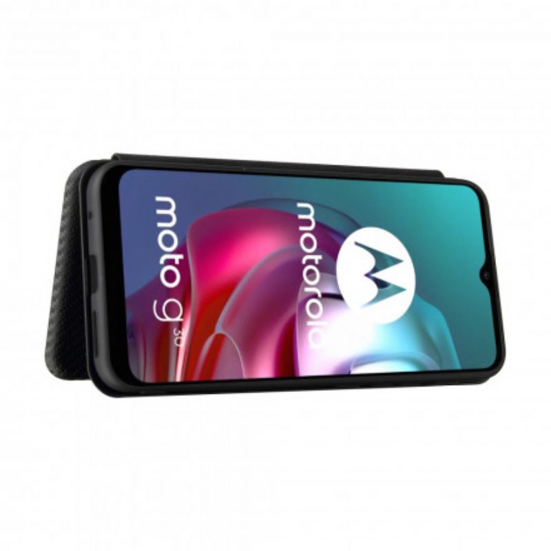 Flipové Puzdro Moto G30 / G10 Kožené Puzdro Farebný Uhlíkový Silikón