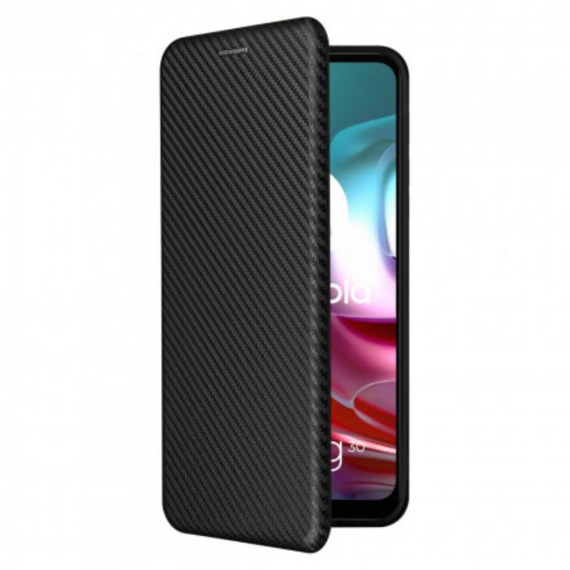 Flipové Puzdro Moto G30 / G10 Kožené Puzdro Farebný Uhlíkový Silikón