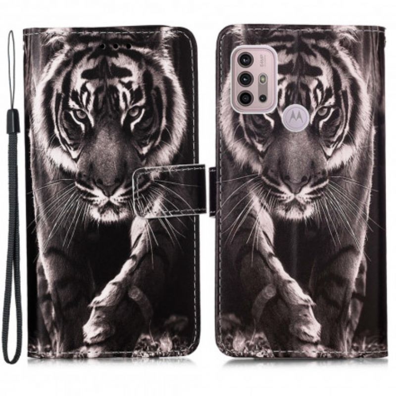 Kožené Puzdro Moto G30 / G10 Nočný Tiger