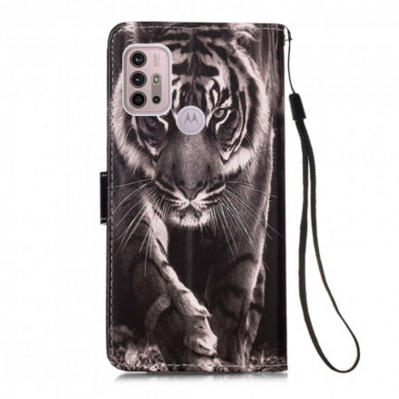Kožené Puzdro Moto G30 / G10 Nočný Tiger