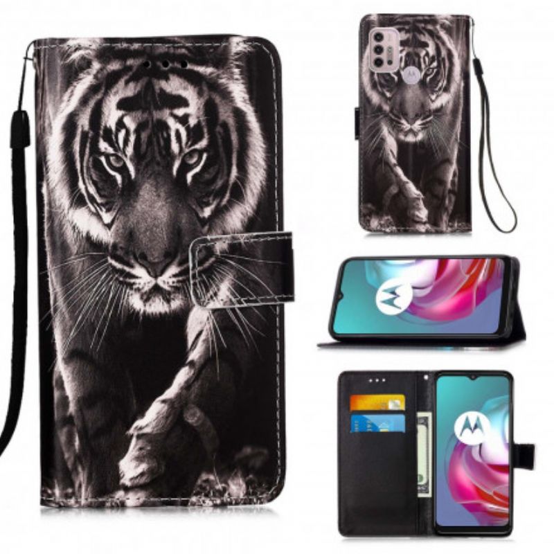 Kožené Puzdro Moto G30 / G10 Nočný Tiger