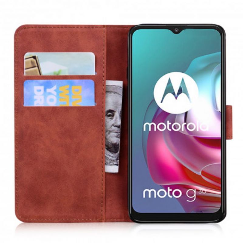 Kožené Puzdro Moto G30 / G10 Odtlačok Tváre Tigra