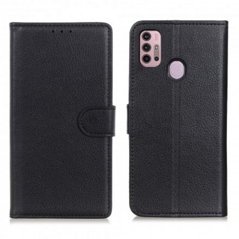 Kožené Puzdro Moto G30 / G10 Tradičná Umelá Koža Litchi