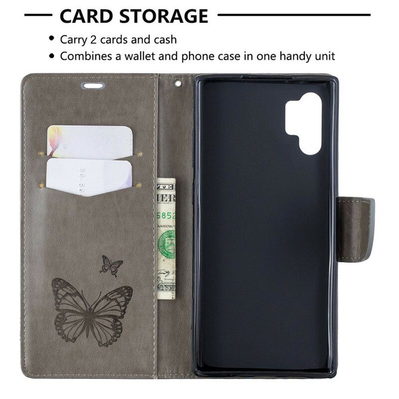 Kožené Puzdro Samsung Galaxy Note 10 Plus Nádherné Tangá Butterflies