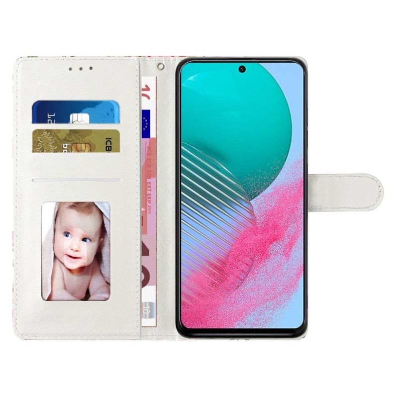Kožené Puzdro Samsung Galaxy A55 5g Kryt Na Mobil Remienok Slnečnice