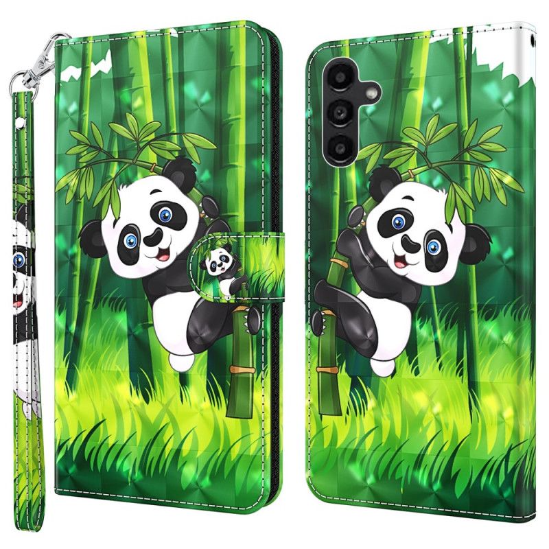 Puzdro Samsung Galaxy A55 5g Bambusová Panda S Remienkom