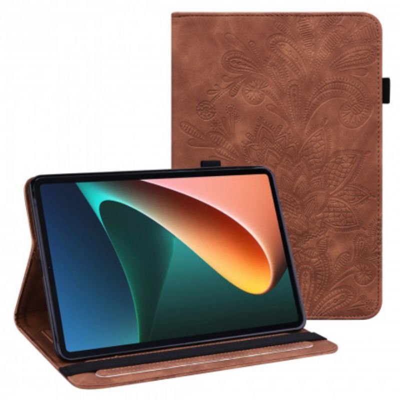 Kožené Puzdro Xiaomi Pad 5 Kvetinový Dizajn