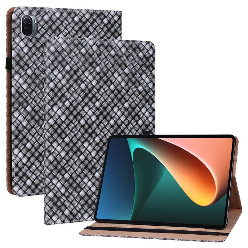 Peňaženkové Kožené Puzdro Xiaomi Pad 5 Vzor Tkania Vo Farbe Umelej Kože