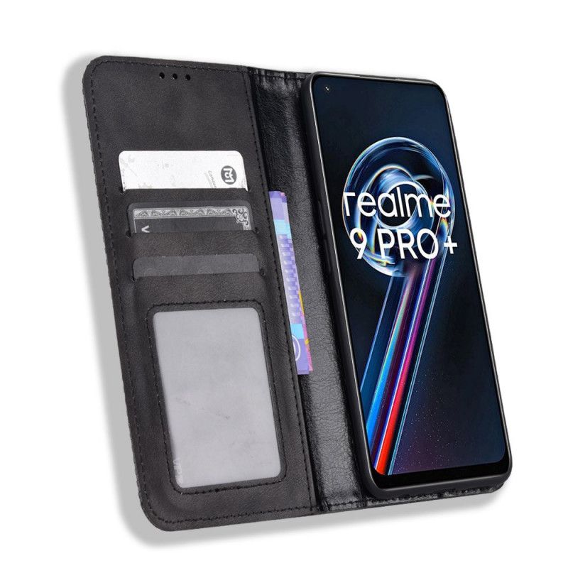 Flipové Puzdro Realme 9 5G Kožené Puzdro Štylizovaný Efekt Vintage Kože