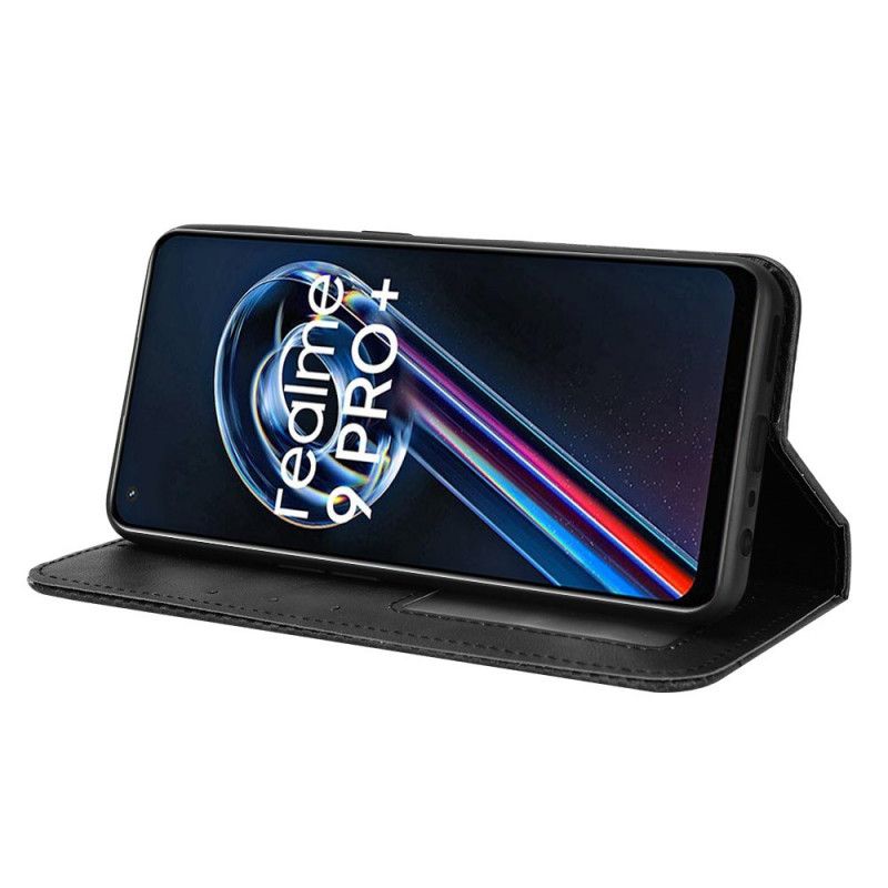 Flipové Puzdro Realme 9 5G Kožené Puzdro Štylizovaný Efekt Vintage Kože