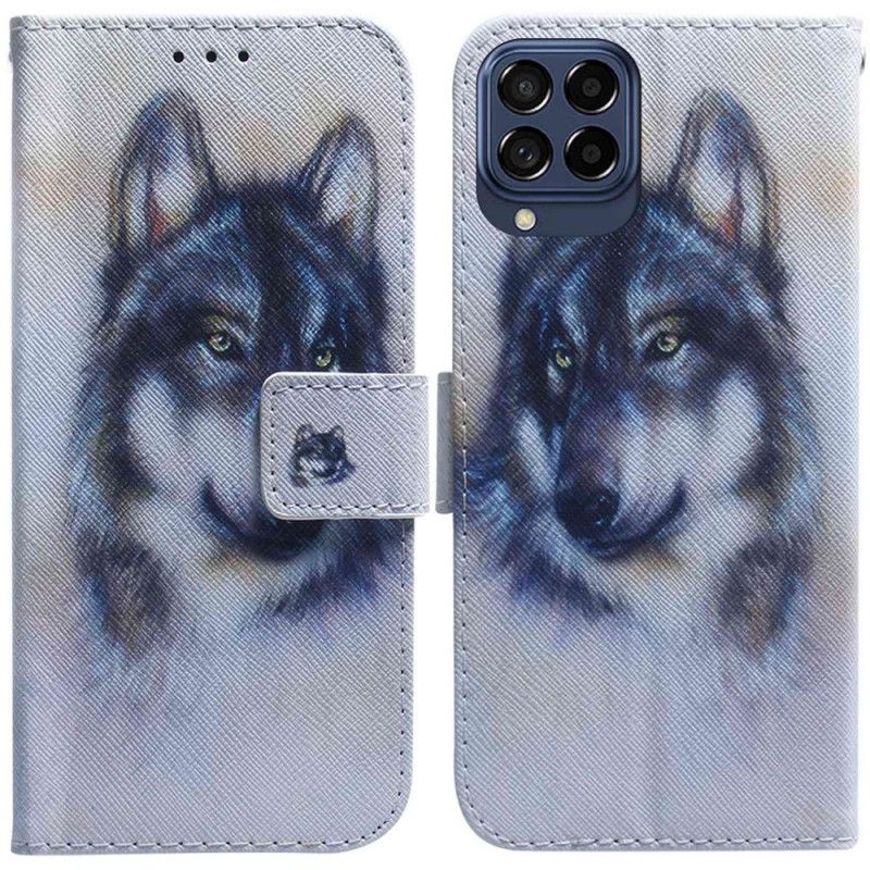 Kožené Puzdro Samsung Galaxy M33 5G Akvarelový Pes