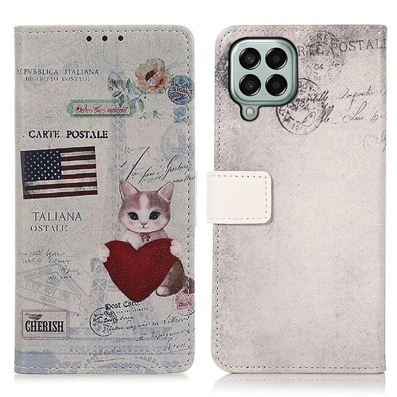 Kožené Puzdro Samsung Galaxy M33 5G Cestovateľ Cat