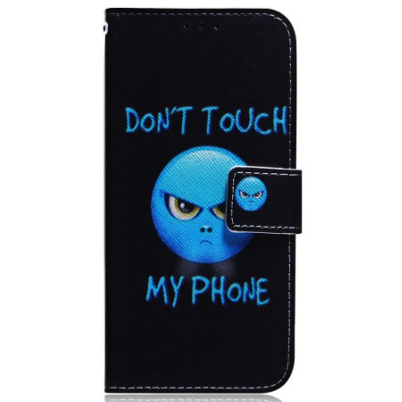 Kožené Puzdro Xiaomi Redmi Note 13 5g Emoji Nedotýkajte Sa Môjho Telefónu