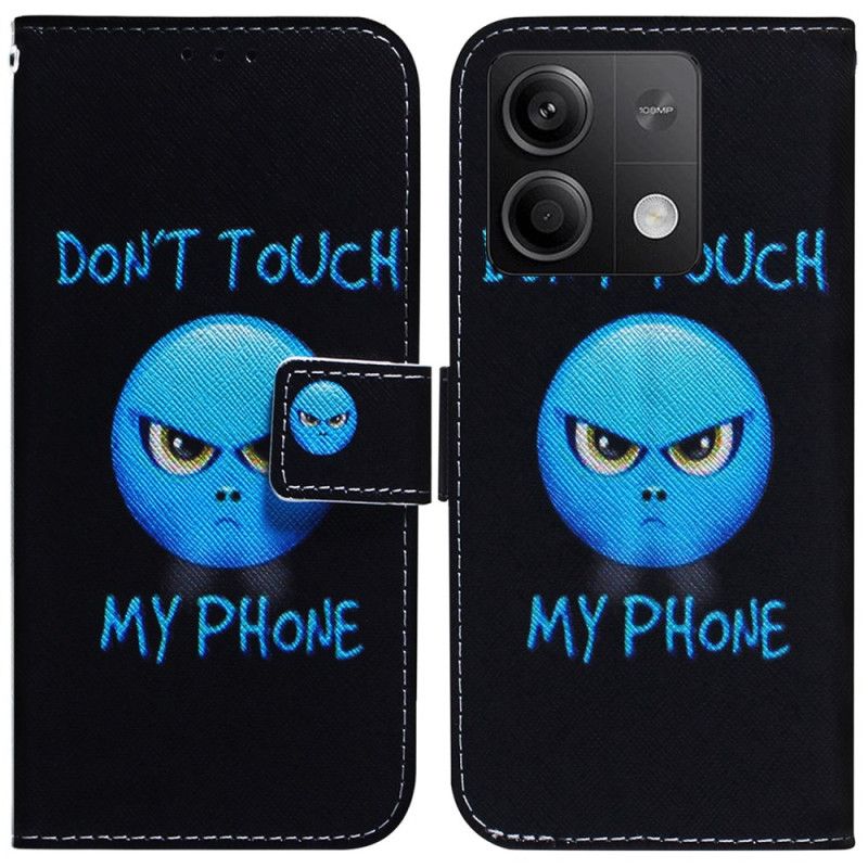 Kožené Puzdro Xiaomi Redmi Note 13 5g Emoji Nedotýkajte Sa Môjho Telefónu