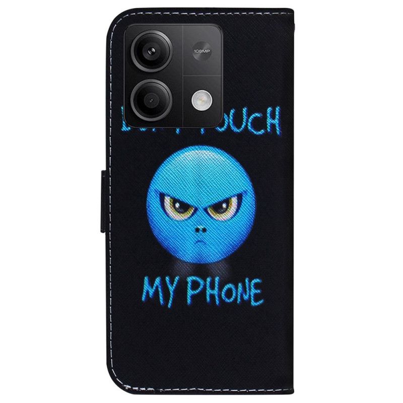 Kožené Puzdro Xiaomi Redmi Note 13 5g Emoji Nedotýkajte Sa Môjho Telefónu