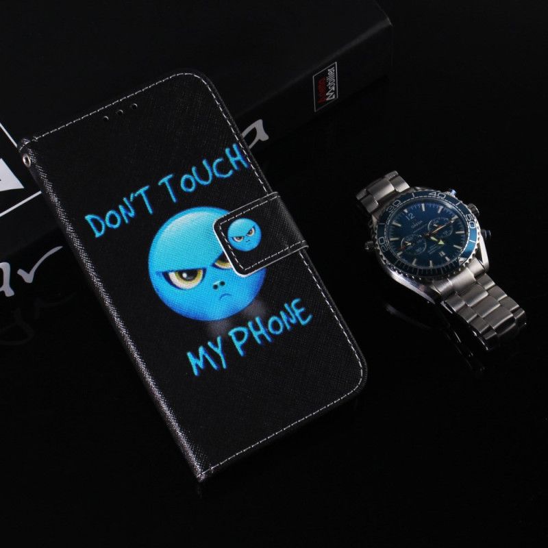 Kožené Puzdro Xiaomi Redmi Note 13 5g Emoji Nedotýkajte Sa Môjho Telefónu