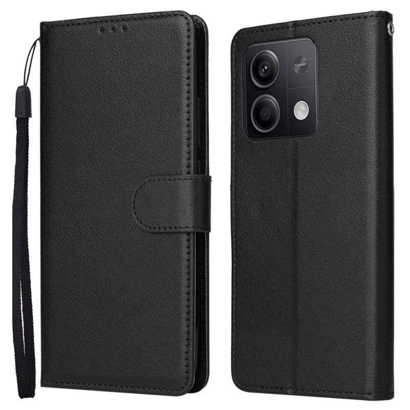 Kožené Puzdro Xiaomi Redmi Note 13 5g Kryt Na Mobil Obyčajné S Popruhom