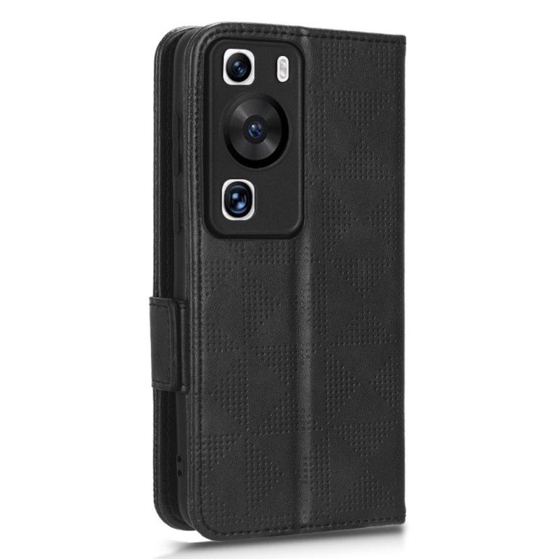 Kožené Puzdro Huawei P60 Pro Trojuholníky S Popruhom