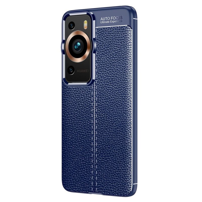 Kryt Huawei P60 Pro Kožený Efekt Dvojitej Línie Litchi