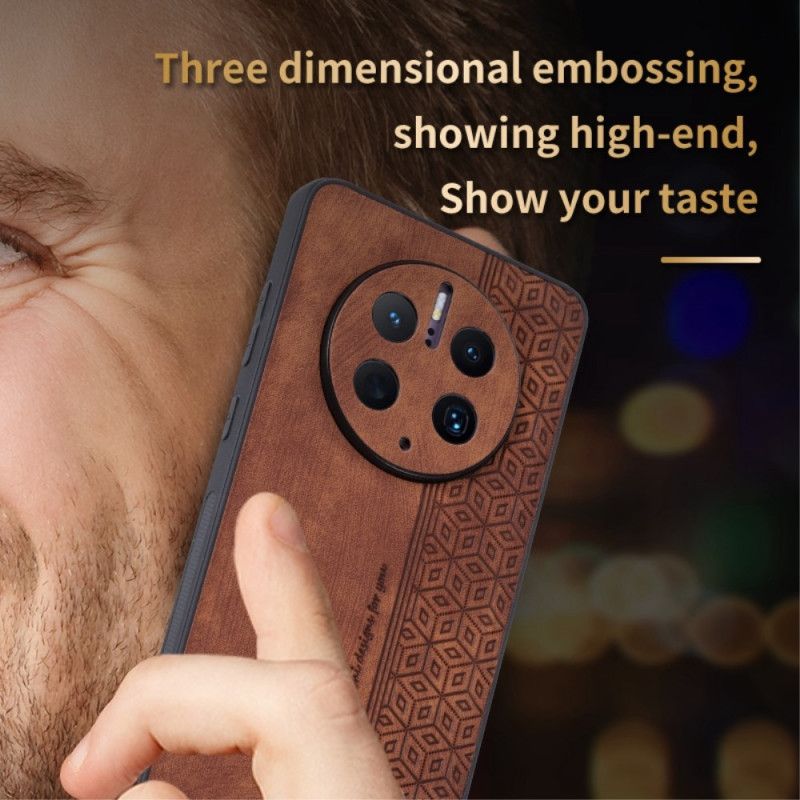 Kryt Huawei Mate 50 Pro Kožený Efekt Azns