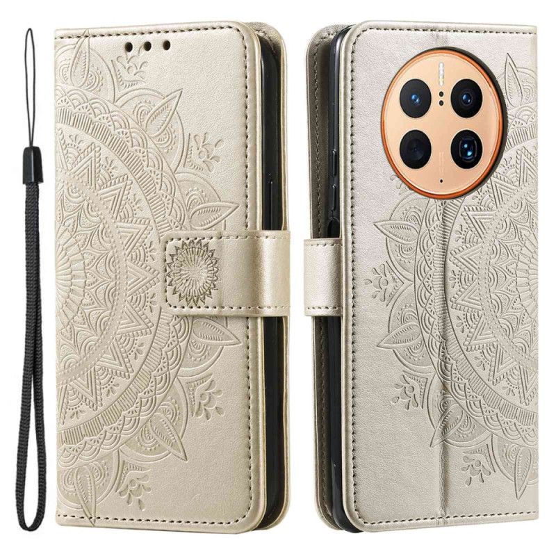 Peňaženkový Kryt Huawei Mate 50 Pro Mandala Sun So Šnúrkou