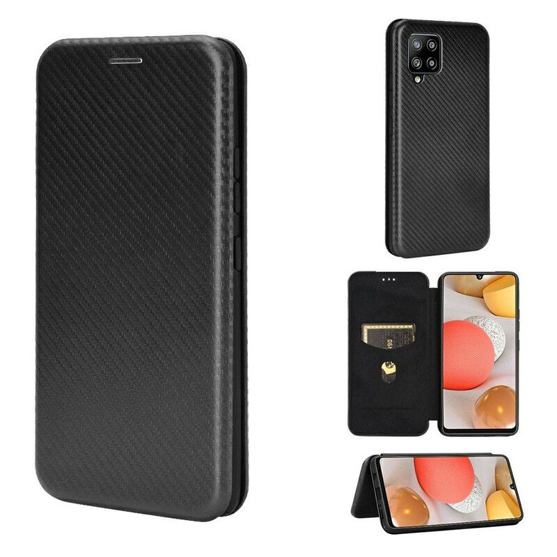 Flipové Puzdro Samsung Galaxy A42 5G Kožené Puzdro Uhlíkové Vlákno