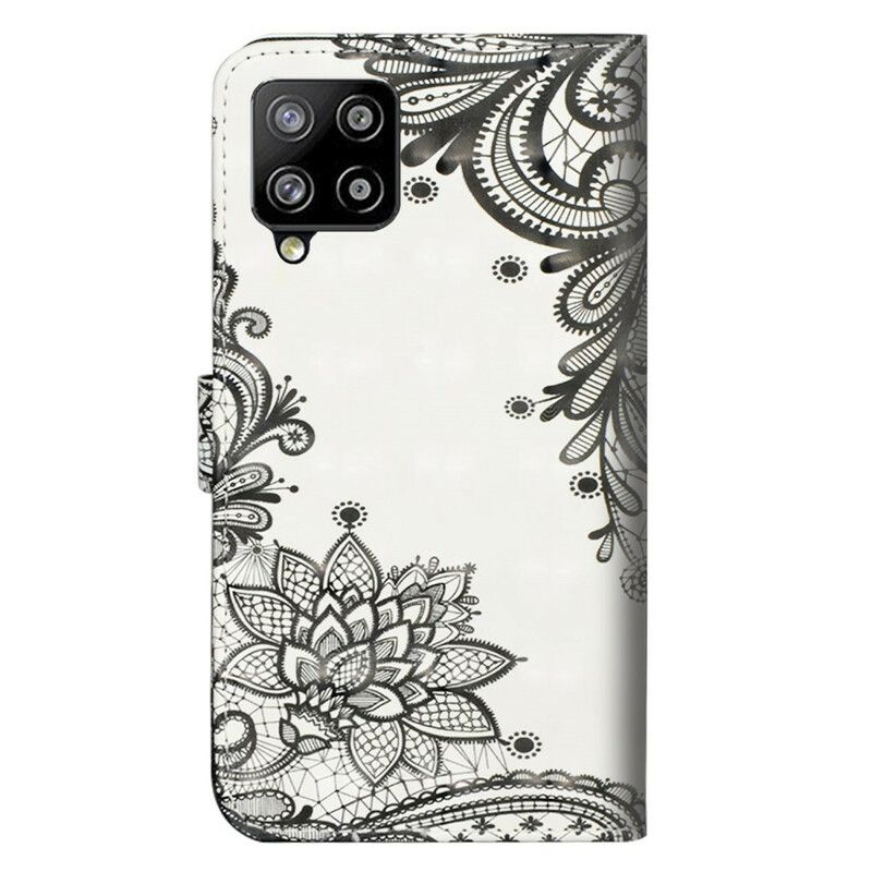 Kožené Puzdro Samsung Galaxy A42 5G Elegantná Čipka