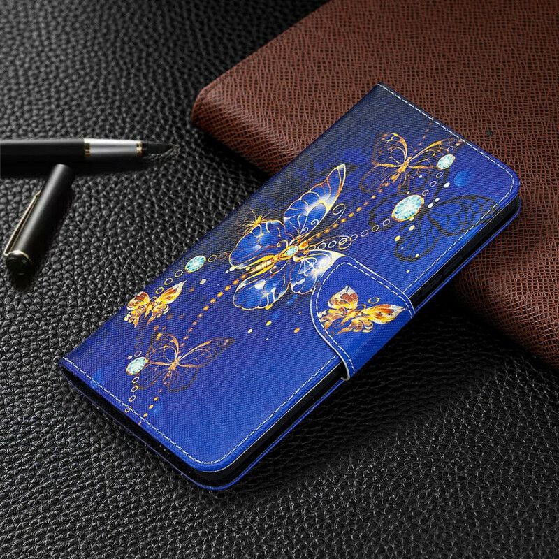 Kožené Puzdro Samsung Galaxy A42 5G Motýlí Králi