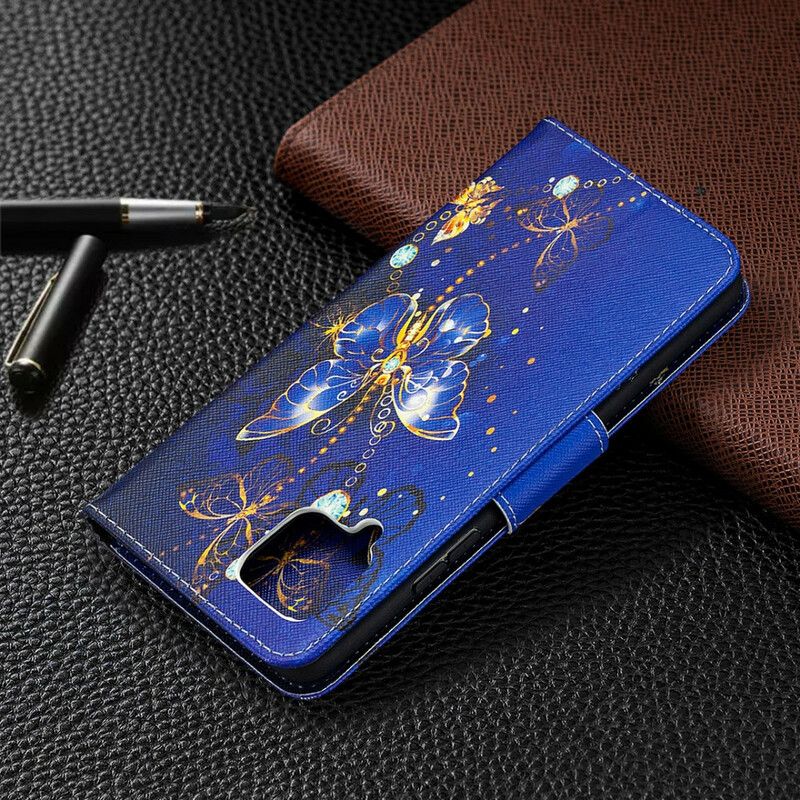 Kožené Puzdro Samsung Galaxy A42 5G Motýlí Králi