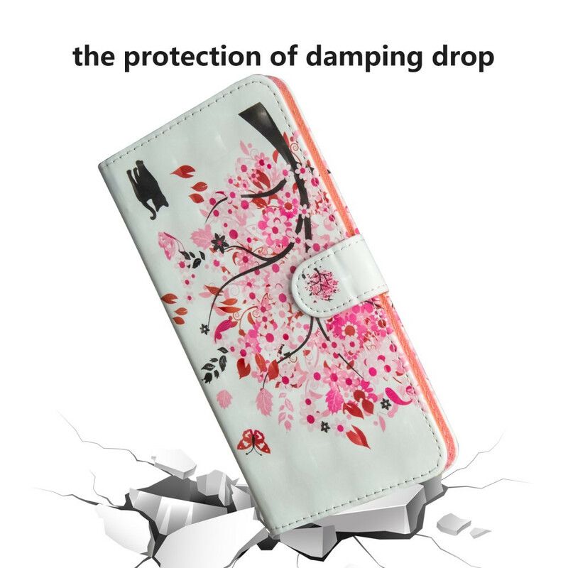 Kožené Puzdro Samsung Galaxy A42 5G Ružový Strom