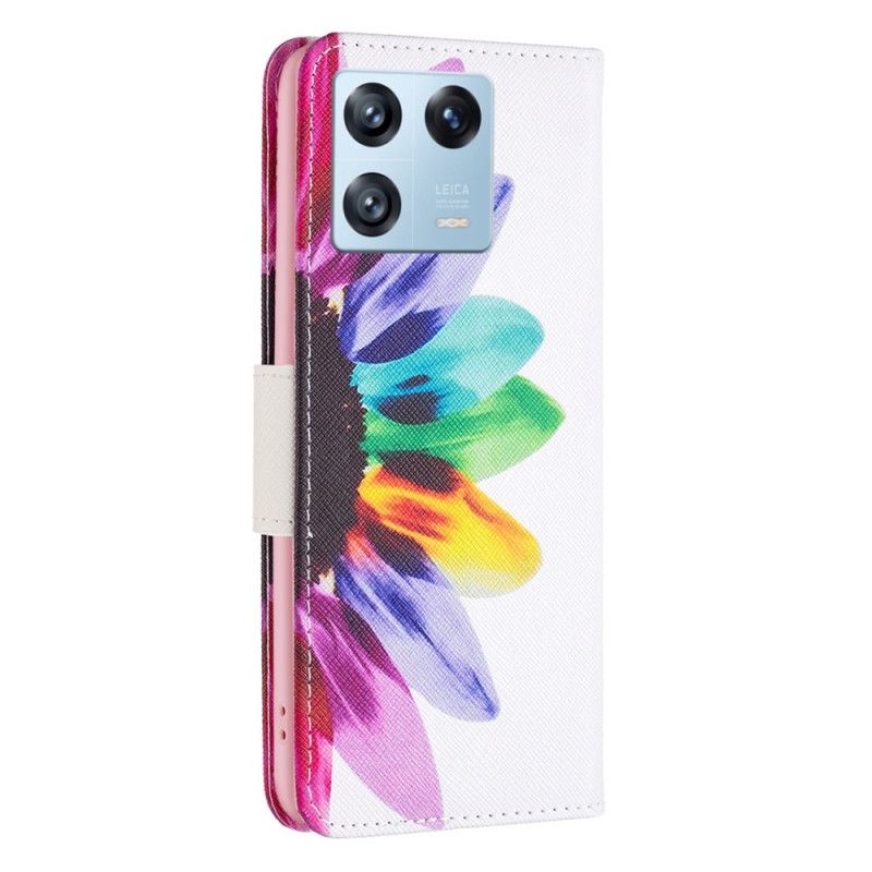 Kožené Puzdro Xiaomi 13 Pro Akvarelový Kvet