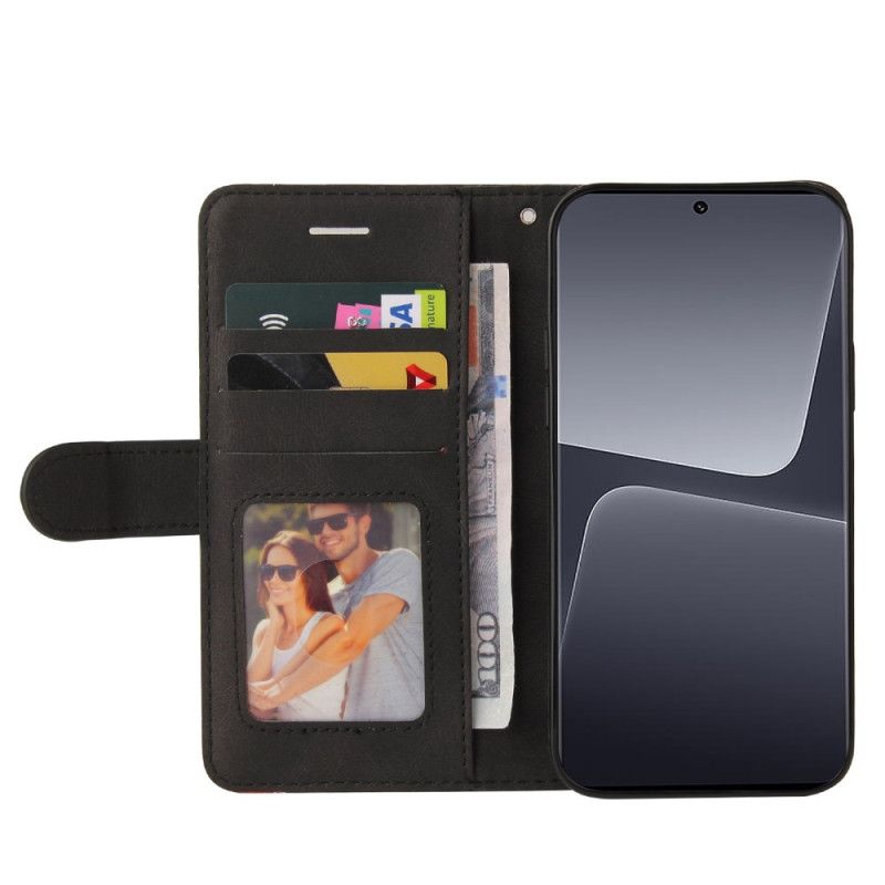 Kožené Puzdro Xiaomi 13 Pro Dvojfarebný Remienok