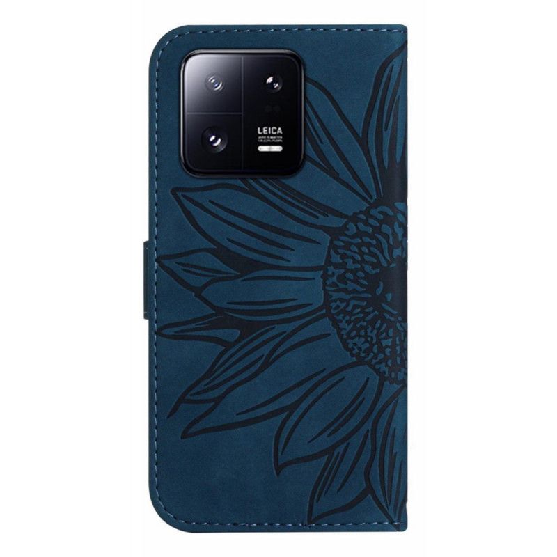 Kožené Puzdro Xiaomi 13 Pro Kvetina So Šnúrkou
