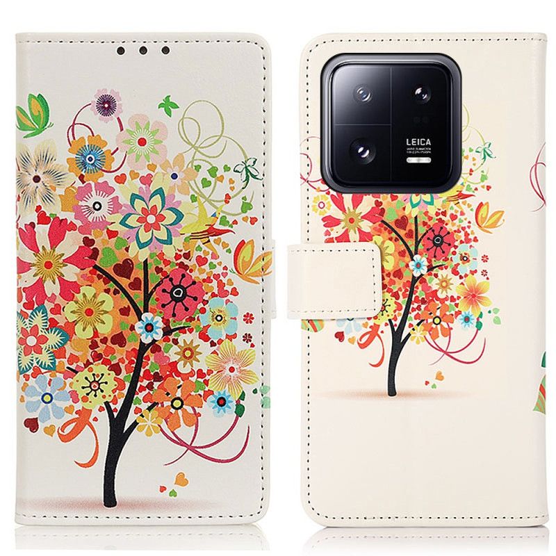 Kožené Puzdro Xiaomi 13 Pro Kvitnúci Strom