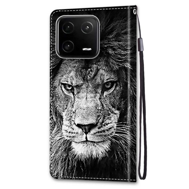 Kožené Puzdro Xiaomi 13 Pro Lanyard Lion