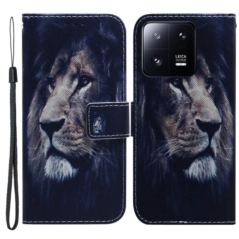 Kožené Puzdro Xiaomi 13 Pro Maľba Strappy Owls