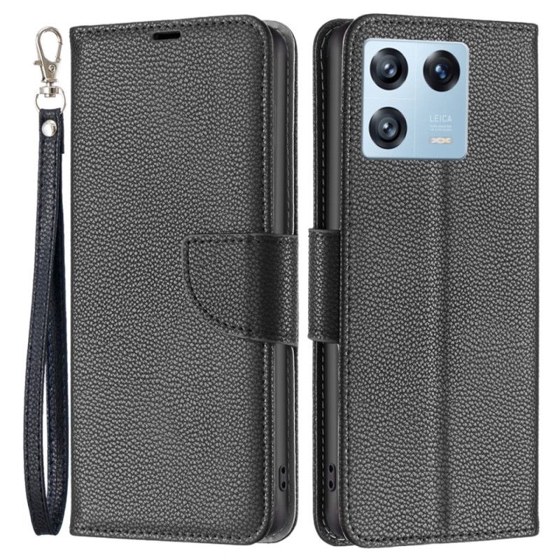 Kožené Puzdro Xiaomi 13 Pro Šikmá Spona Z Liči