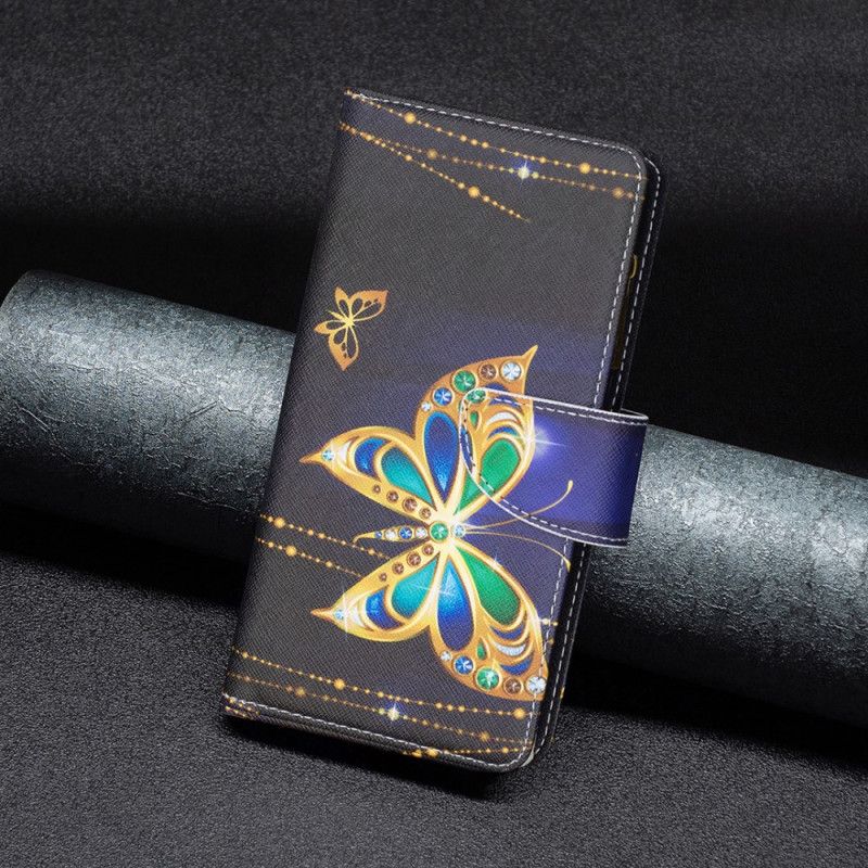 Kožené Puzdro Xiaomi 13 Pro Vrecko Na Zips Na Motýle