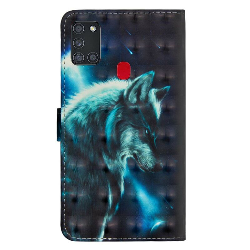 Kožené Puzdro Samsung Galaxy A21s Majestátny Vlk