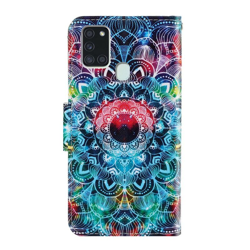 Kožené Puzdro Samsung Galaxy A21s Okázalá Strappy Mandala